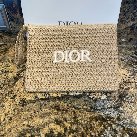 Dior raffia Wristlet Clutch - Picture 1 of 2